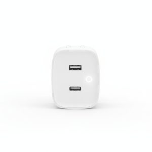 Chargeur USB-C 65W GaN blanc vu de face